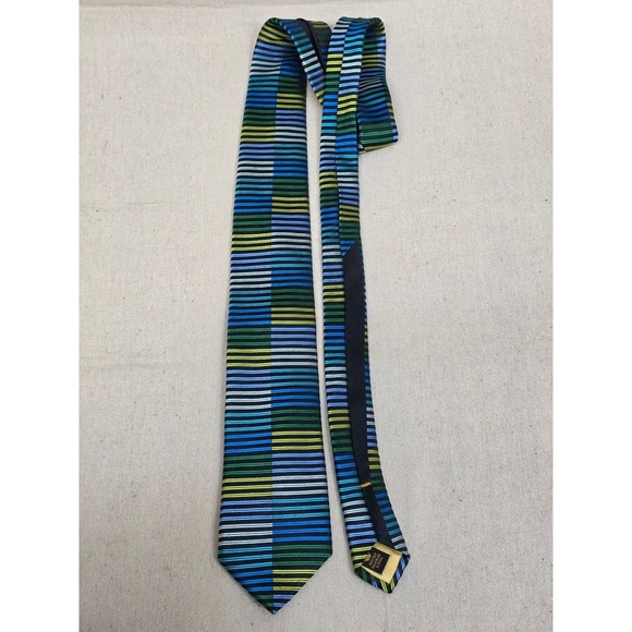 countess mara Other - Countess Mara Mens Silk Tie Blue Green Yellow Black Striped Handmade Necktie